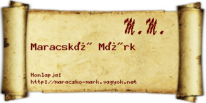 Maracskó Márk névjegykártya